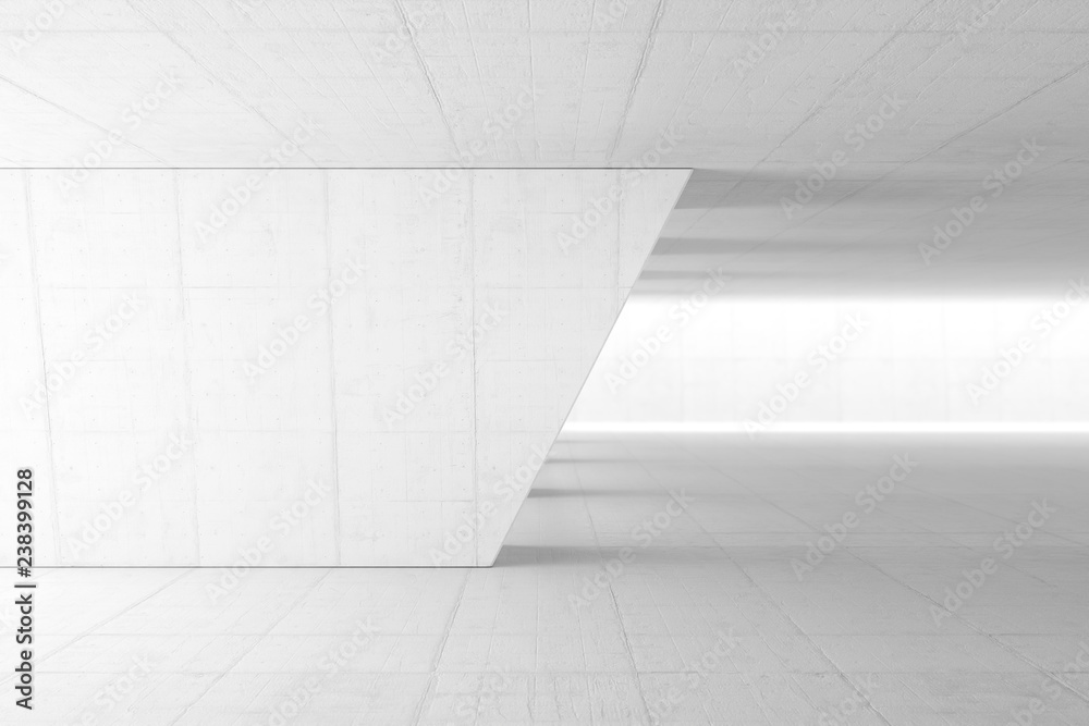 Abstract Empty space with white wall. Modern blank showroom with floor. Future concept. 3d rendering. Abstract Empty space with white wall. Modern blank showroom with floor. Future concept. 3d rendering.