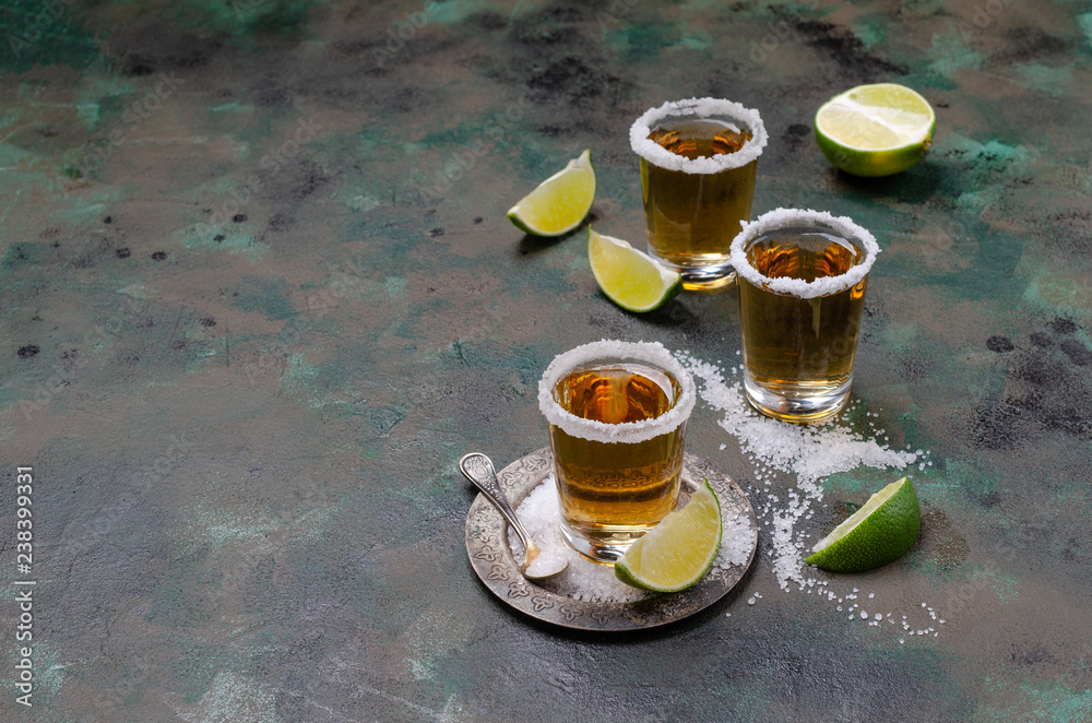 Tequila shot with lime Tequila shot with lime