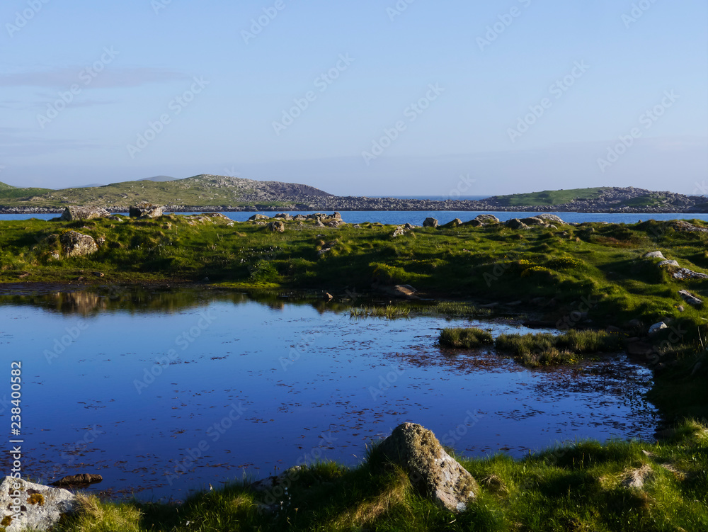 landscape with coastline of shetland