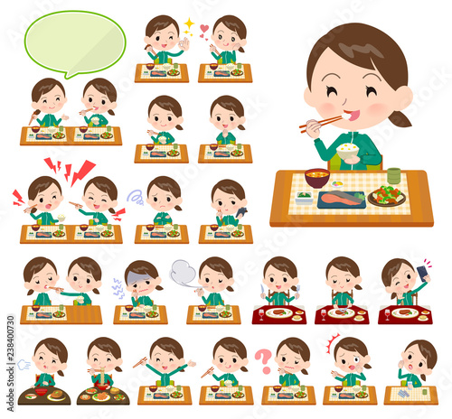 school girl Green jersey_Meal