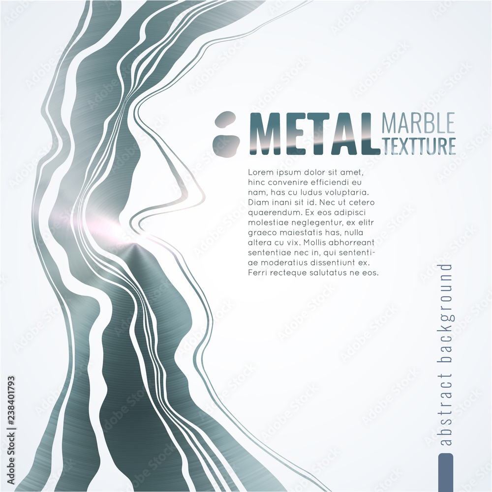 Liquid Marble with silver metal texture