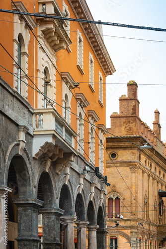 Street view of downtown Bologna, Italy