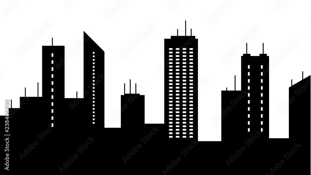 Obraz premium City scape silhouette icon. Element of cityscapes illustration. Signs and symbols icon can be used for web, logo, mobile app, UI, UX