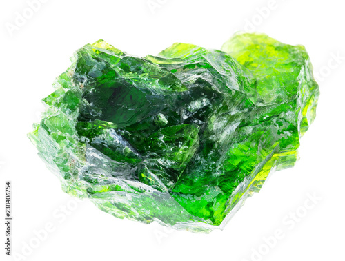raw crystal of chrome diopside  siberian emerald 