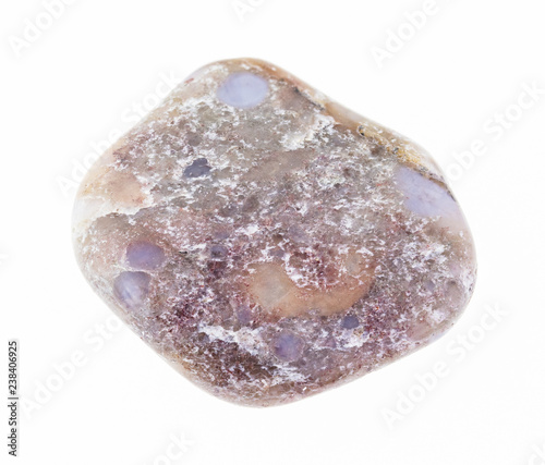 tumbled porphyrite (porphyry) gem stone on white