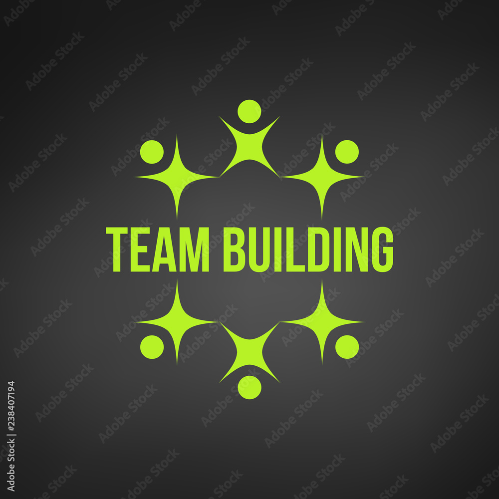 abstract green people together as circle teamwork or teambuilding