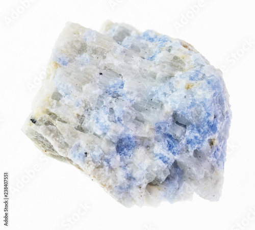 raw blue vishnevite stone on white photo