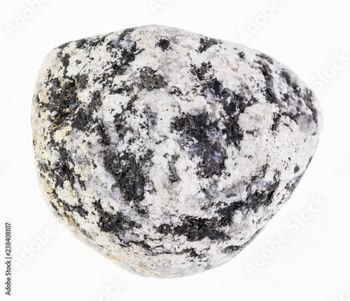 tumbled Diorite stone on white