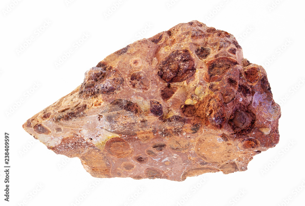 rough bauxite stone on white rough bauxite stone on white