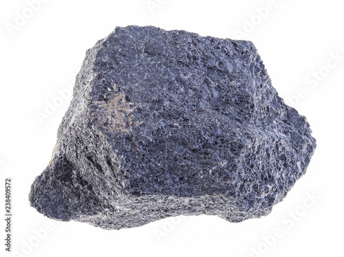 rough chromite ore on white photo