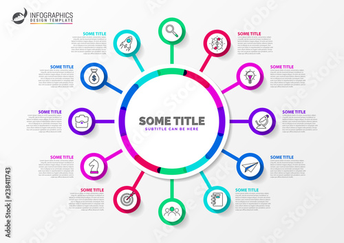 Infographic design template. creative concept with 12 steps