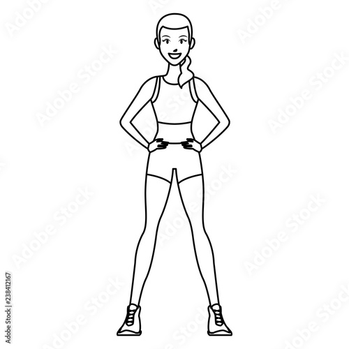 Fototapeta Naklejka Na Ścianę i Meble -  fit woman doing exercise
