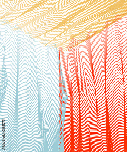 Vector illusive surreal art background for design like a hallucination drug trip surrealism, linear 3d trend. Fantastic psychedelic trendy modern op art, optical dimensional illusion.
