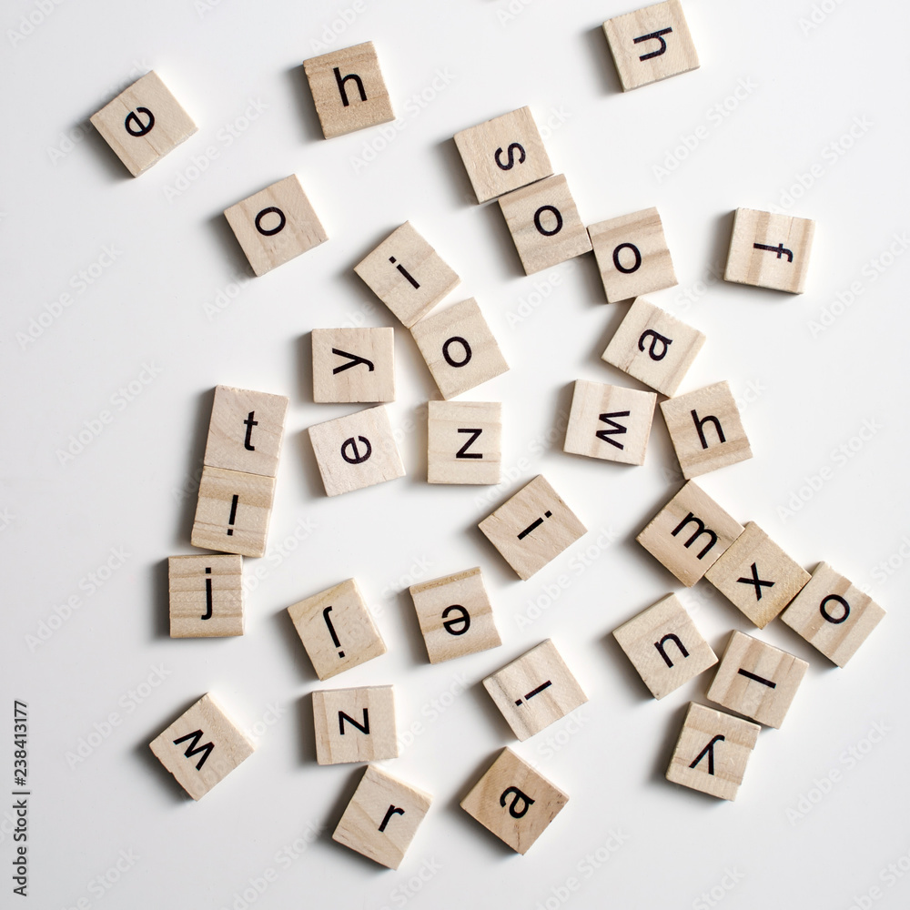Wooden blocks alphabet on the wooden table. Wooden blocks alphabet on the wooden table.