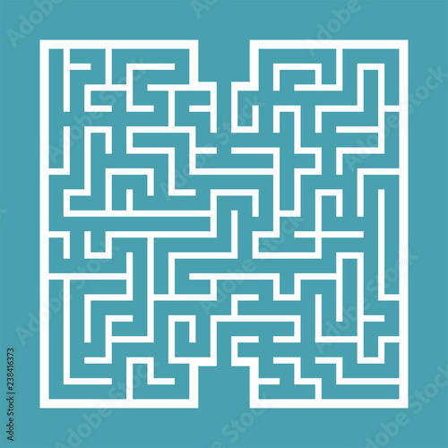 Abstract square maze. Game for kids. Puzzle for children. Find the right path. Labyrinth conundrum. Flat vector illustration isolated on color background.