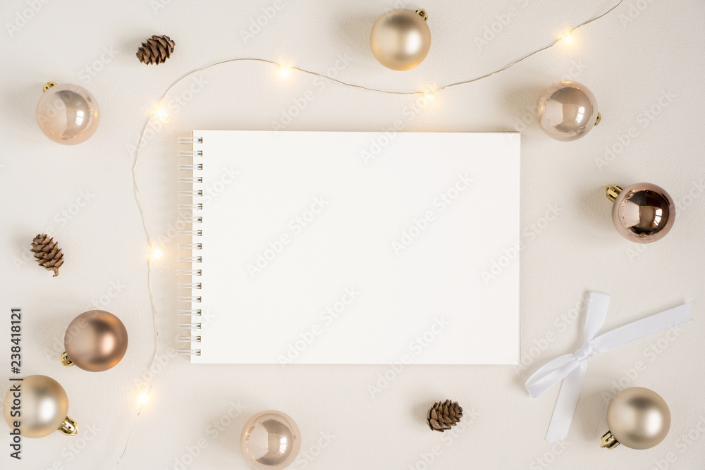 Fototapeta premium Christmas stationery mockup.