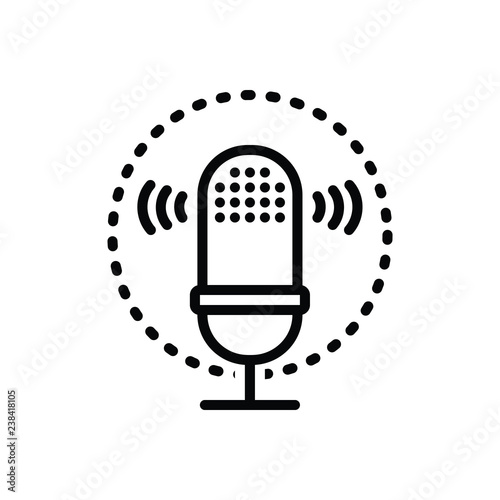 Black line icon for voice recognition