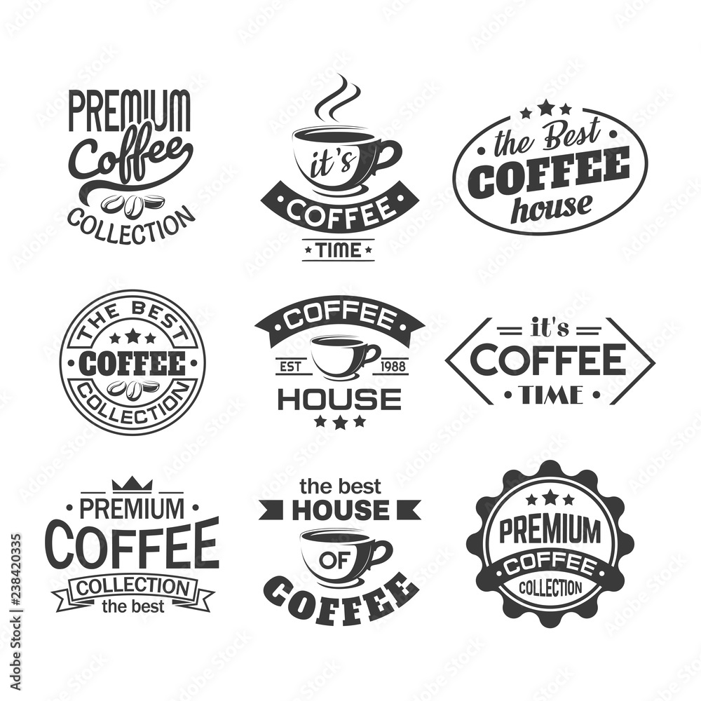 Cup of coffee for shop or store sign, cafeteria
