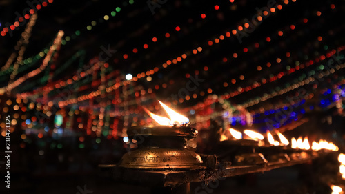 Traditional Butter Lamps at a temple © asiraj