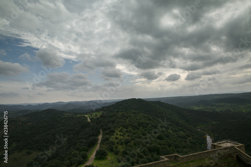 Mountains landscape from the castle of Noudar Portugal photo
