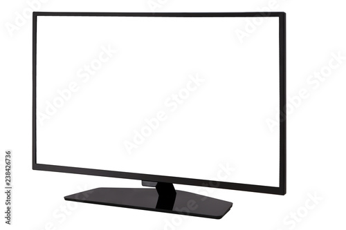 Slika na platnu TV display screen frame with white backbackground, askance, angle view