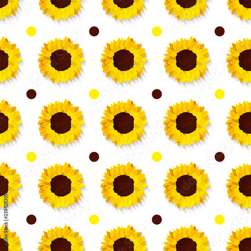 Fototapeta Naklejka Na Ścianę i Meble -  vector sunflower flower pattern