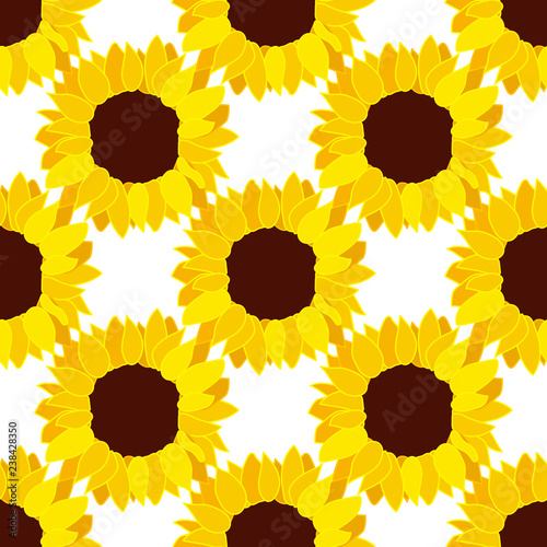 Fototapeta Naklejka Na Ścianę i Meble -  vector sunflower flower pattern