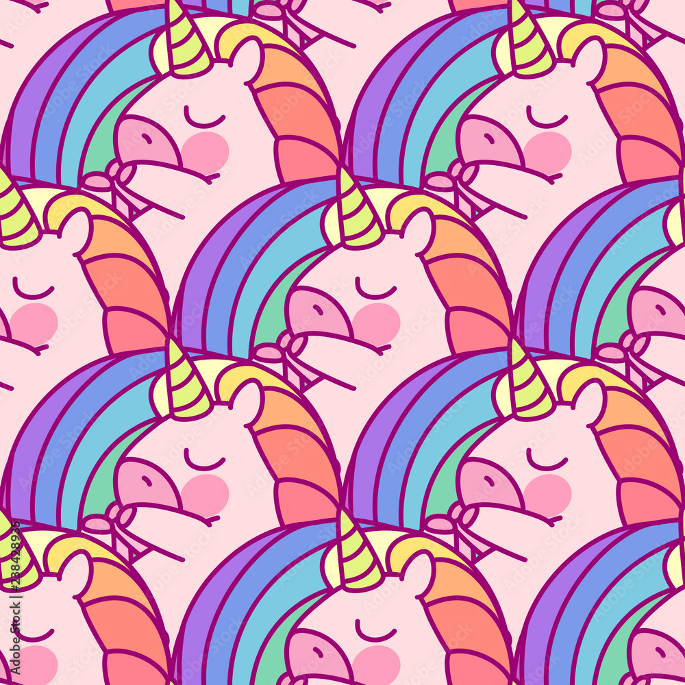 vector unicorn seamless pattern