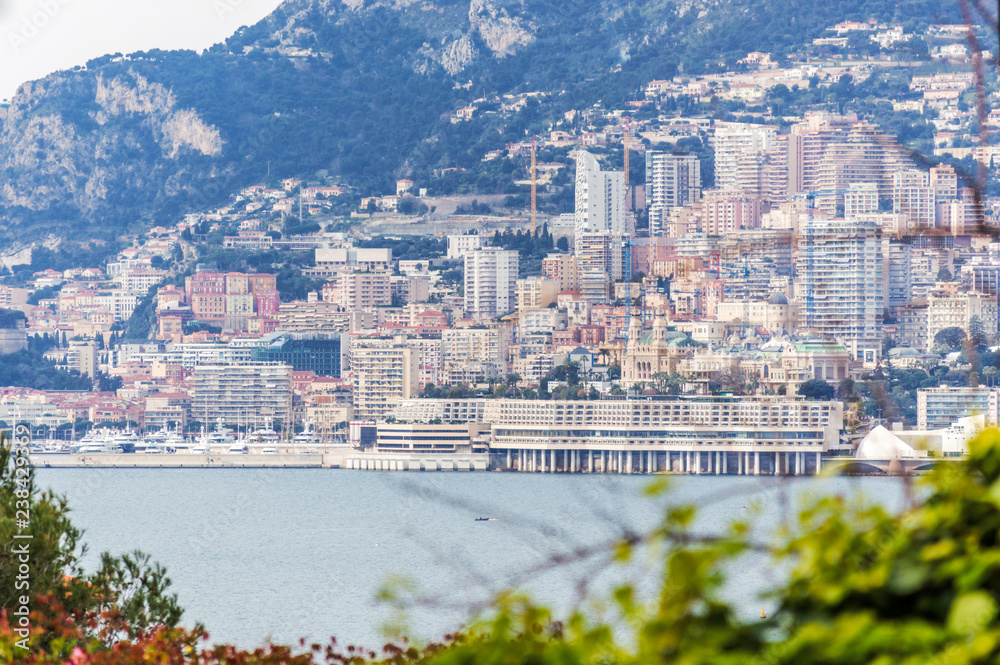 Panoramic view of Monaco in a spring day
