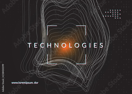 Deep learning background. Technology for big data, visualization, artificial intelligence and quantum computing. Design template for communication concept. Colorful deep learning backdrop.