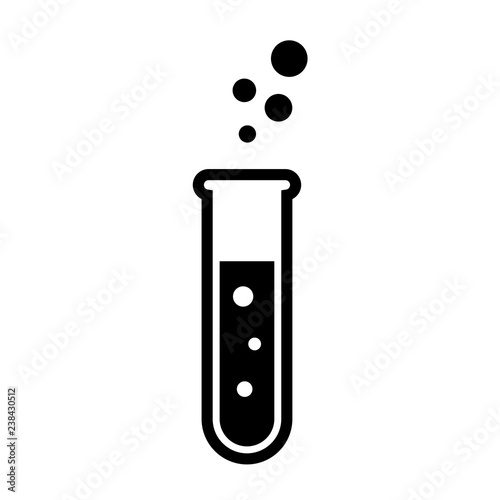 Glass test tube vector icon