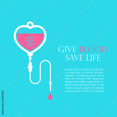 Donate blood and save life vector poster