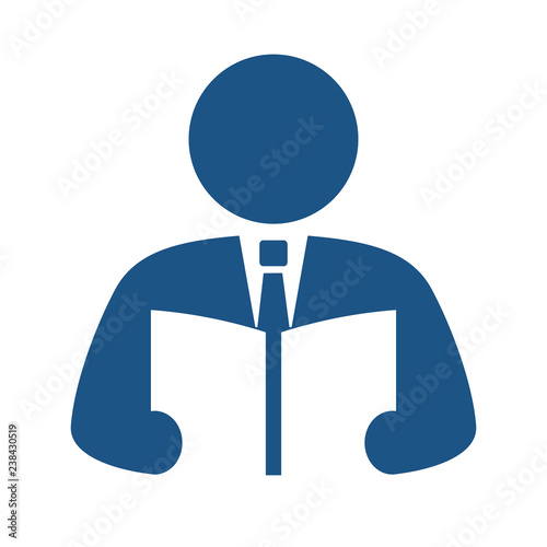 Man reading book vector icon