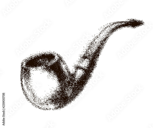 tobacco pipe black on white