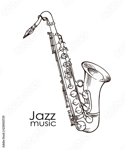 hand drawn saxophone