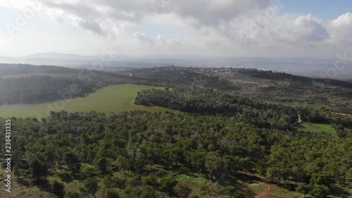 panoramic view from a height with a viewfrom the Gilboa mountain range to the Beit Shean valley photo