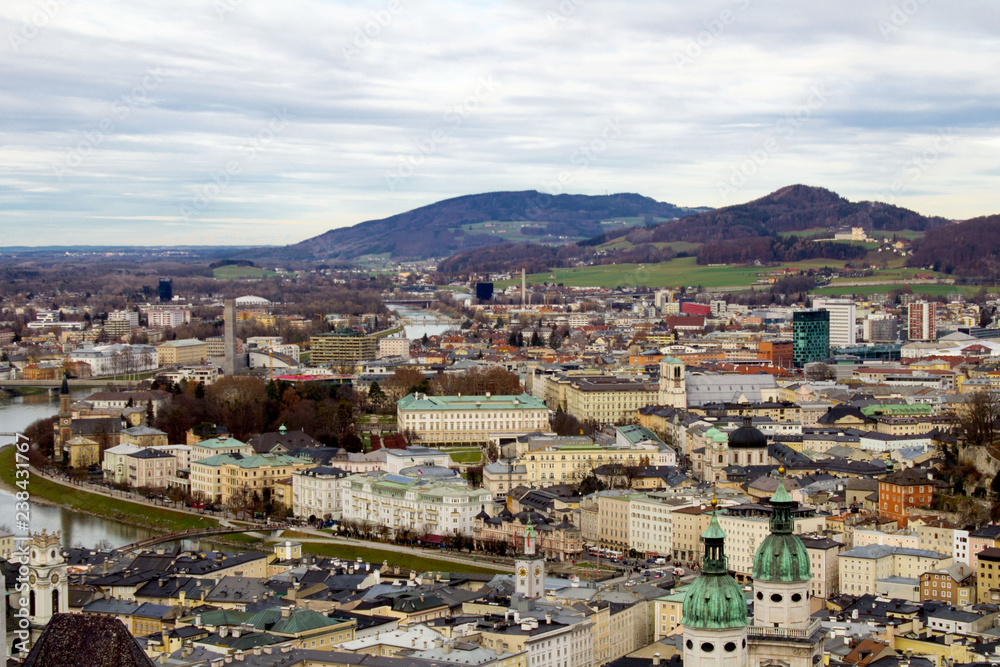 Panoramic view of the city.Salzburg.Austria.