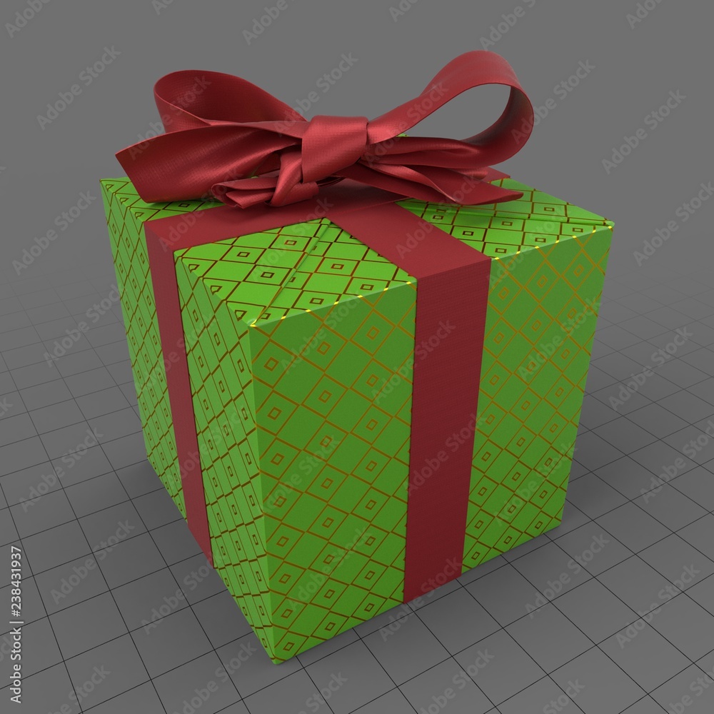 Christmas present with bow Stock 3D asset Adobe Stock