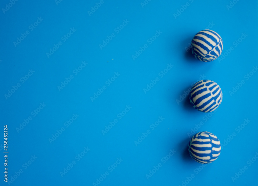 Blue background balls with stripes Blue background balls with stripes