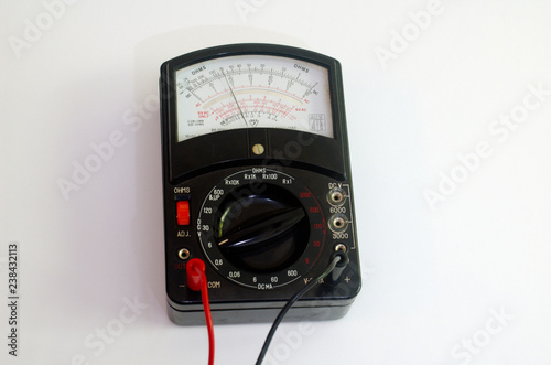 Analog multimeter being used as a voltmeter photo