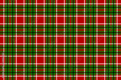 Christmas check pattern black, whte, green and red. Design for wallpaper, fabric, textile, wrapping. Simple background