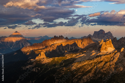 Sunset in the Dolomites, Lagazuoi, Italy