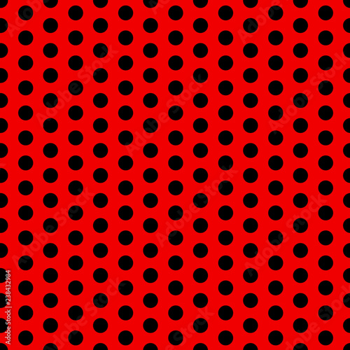 Seamless vector polka dot pattern black and red. Design for wallpaper, fabric, textile, wrapping. Simple background