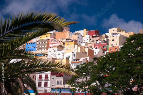 Colorful buildings on a hill in Las Palmas