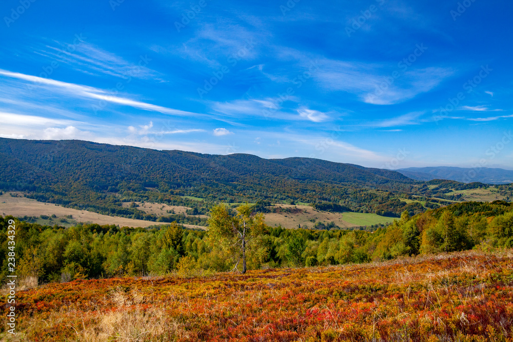 Landscape of autumnal peaks of the Carpathians.