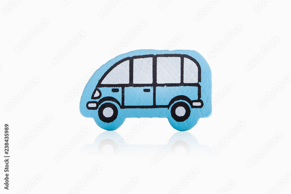 children s wooden blue car on a white background children s wooden blue car on a white background
