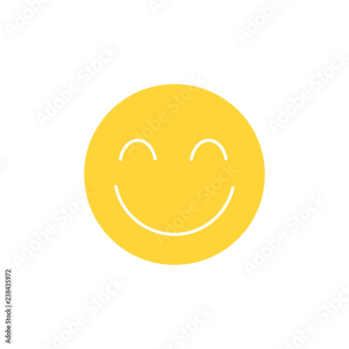 Vector happy smile icon. Vector emoticon. Yellow smile. Yellow emoticon. Isolated emoticon icon