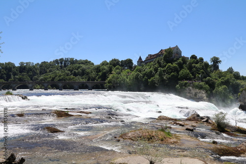 view of Rhine Falls: the largest waterfall in Europe