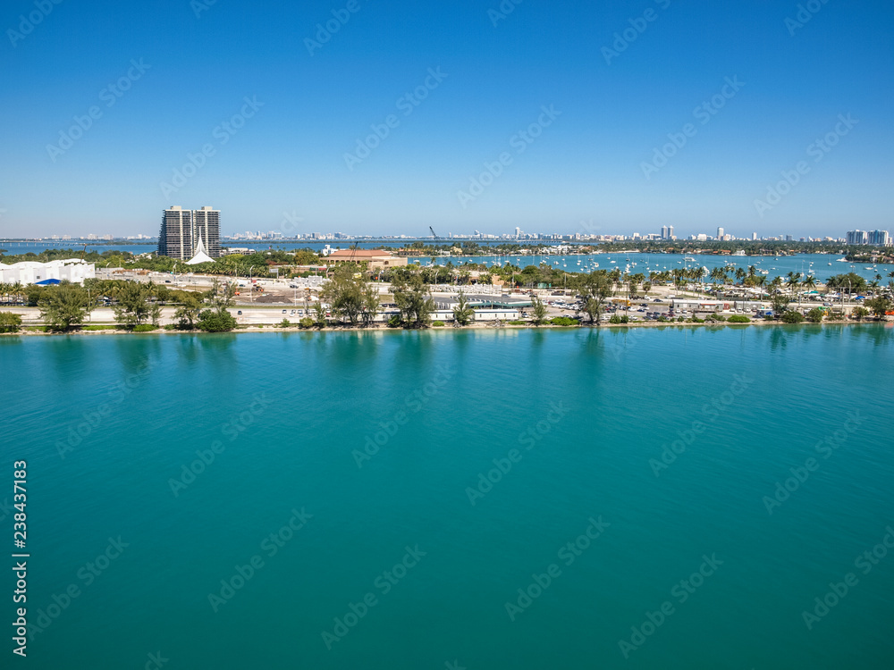 Miami neighborhood from the ocean