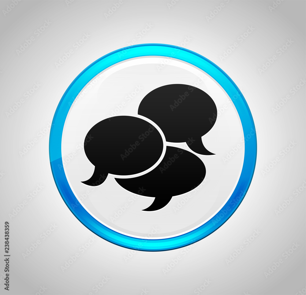 Conversation icon round blue push button Conversation icon round blue push button
